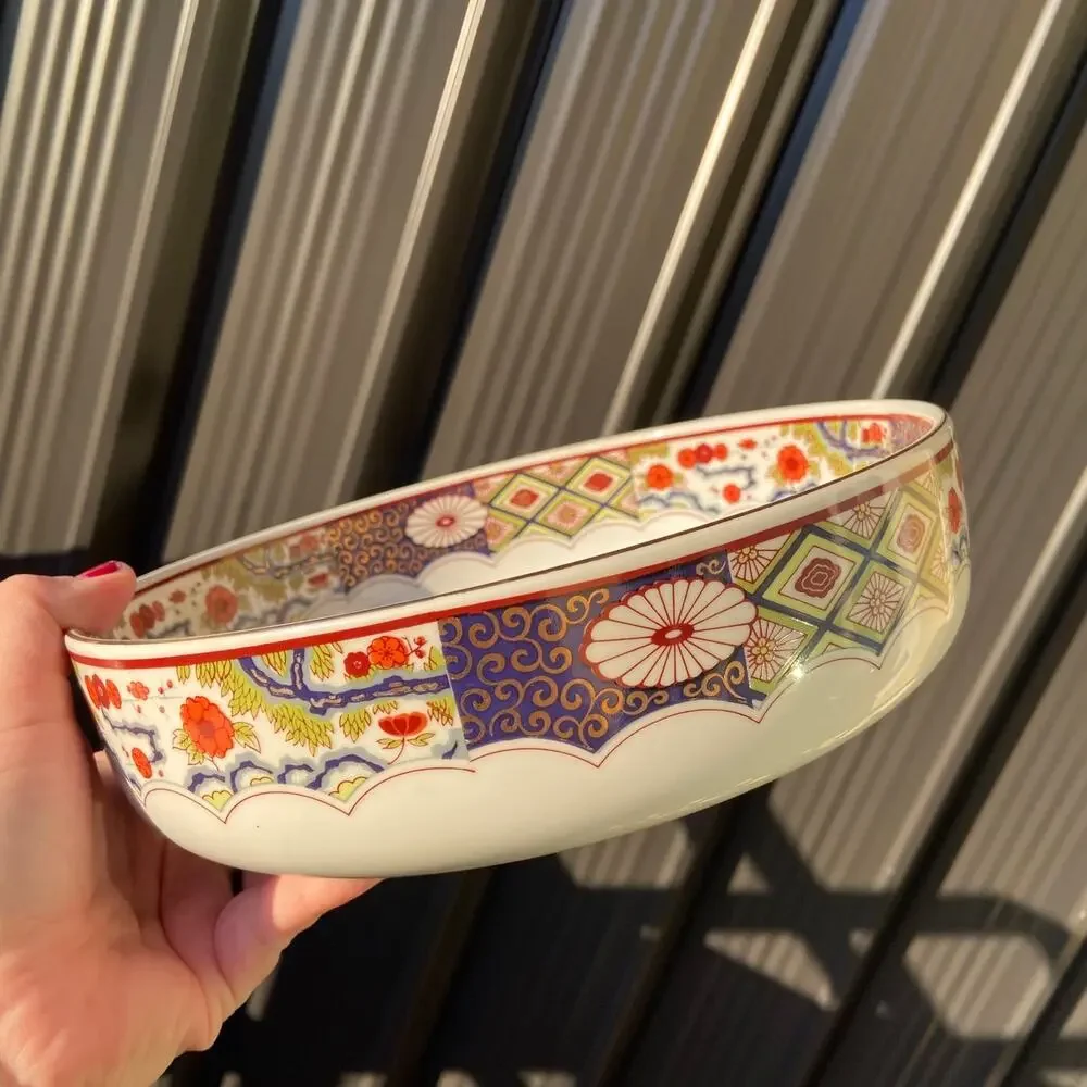 Vintage Mizuko Japanese Floral Serving Dish & Bowl Set